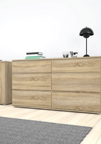 TVILUM Nova Sideboard - Naturfarbenes Verbundholz, Eichenstruktur, (84x40)