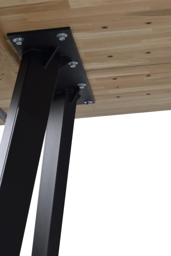 ROWICO Fred Plankentisch - weiß geölte Eiche und schwarzes Metall (240x100) 