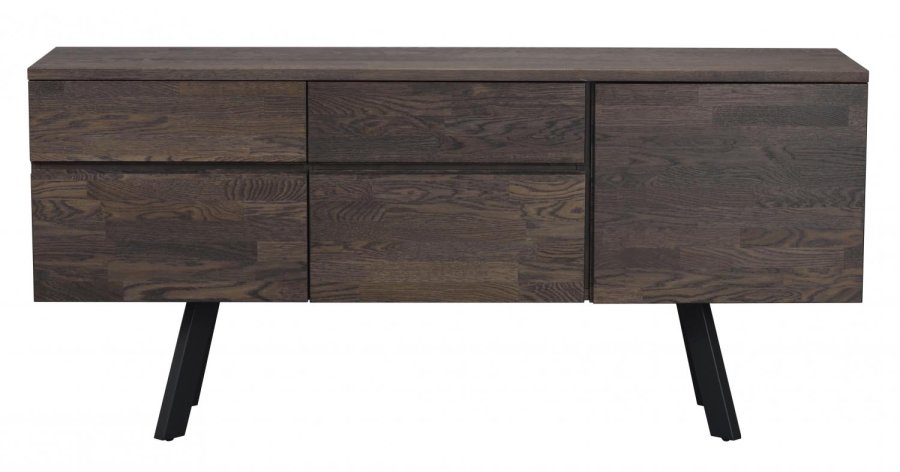 ROWICO Fred Sideboard - Eiche dunkelbraun, mit 2 Schubladen und 3 Türen 