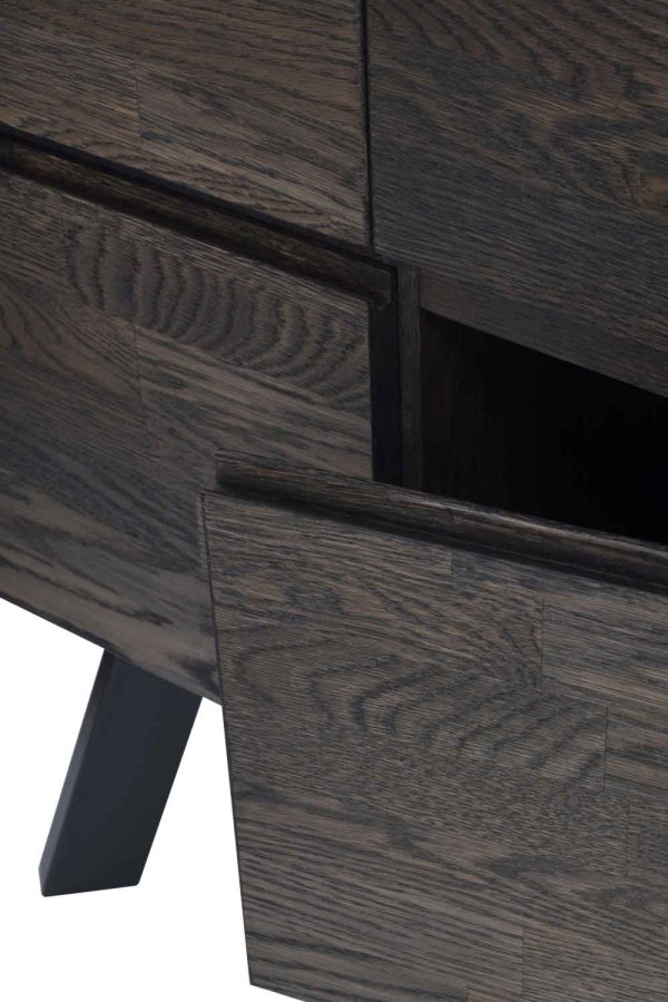 ROWICO Fred Sideboard - Eiche dunkelbraun, mit 2 Schubladen und 3 Türen 