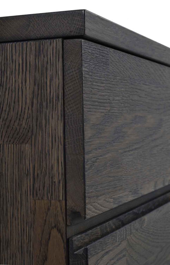 ROWICO Fred Sideboard - Eiche dunkelbraun, mit 2 Schubladen und 3 Türen 