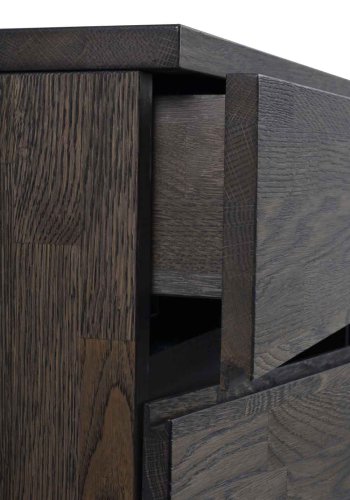 ROWICO Fred Sideboard - Eiche dunkelbraun, mit 2 Schubladen und 3 Türen 