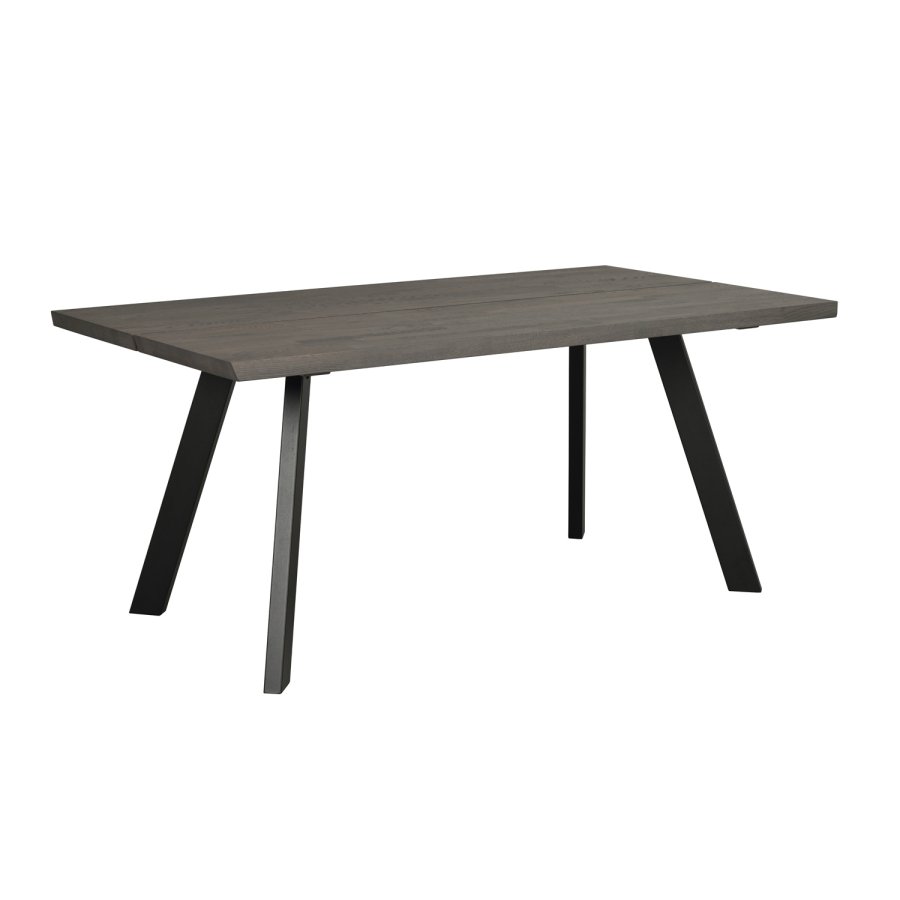 ROWICO rechteckiger Esstisch Fred - dunkelbraune Eiche und schwarzes Metall (170x95)