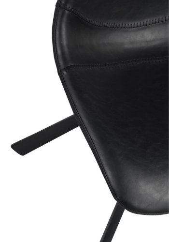 ROWICO Aubum spisebordsstol - sort PU lder m. metalben