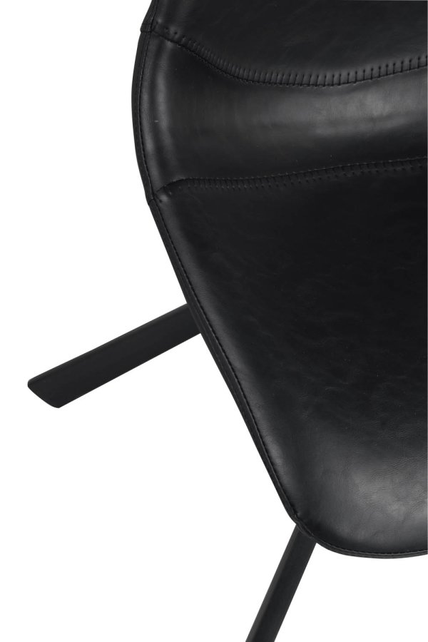 ROWICO Aubum spisebordsstol - sort PU lder m. metalben