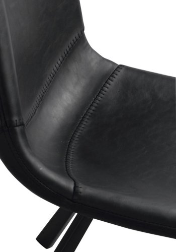 ROWICO Aubum spisebordsstol - sort PU lder m. metalben