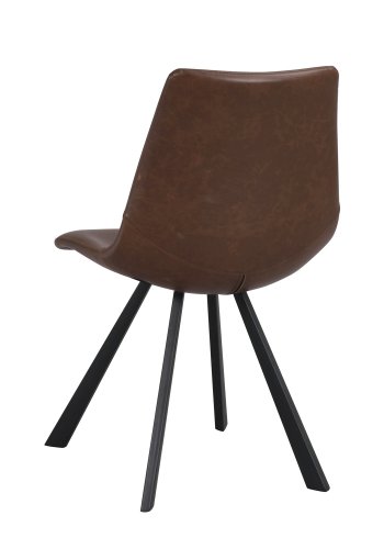 ROWICO Aubum spisebordsstol m. syninger - cognac PU og sort metal