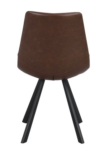 ROWICO Aubum spisebordsstol m. syninger - cognac PU og sort metal