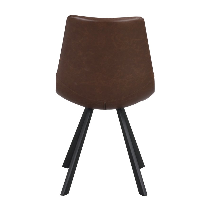 ROWICO Aubum spisebordsstol m. syninger - cognac PU og sort metal