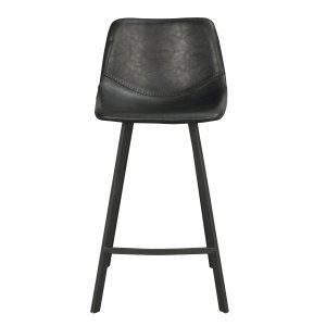 ROWICO Aubum hg barpall med ryggstd och fotstd - svart PU och metall