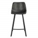 ROWICO Aubum hj barstol m. rygln og fodsttte - sort PU og metal