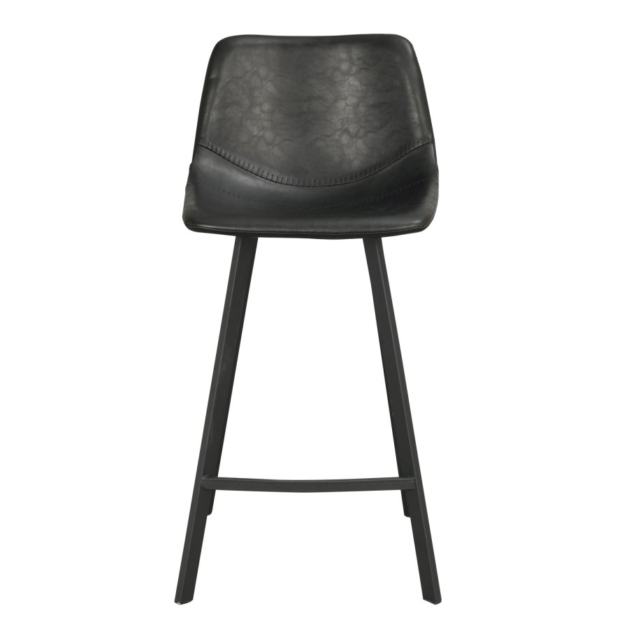 ROWICO Aubum hj barstol m. rygln og fodsttte - sort PU og metal