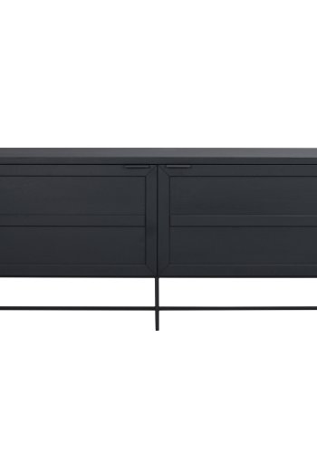 ROWICO rektangulr Everett sknk m. 2 lger og 1 hylde - sort eg og metal 