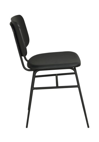 ROWICO Brent spisestol - svart ask finer, sort PU-skinn og sort metall