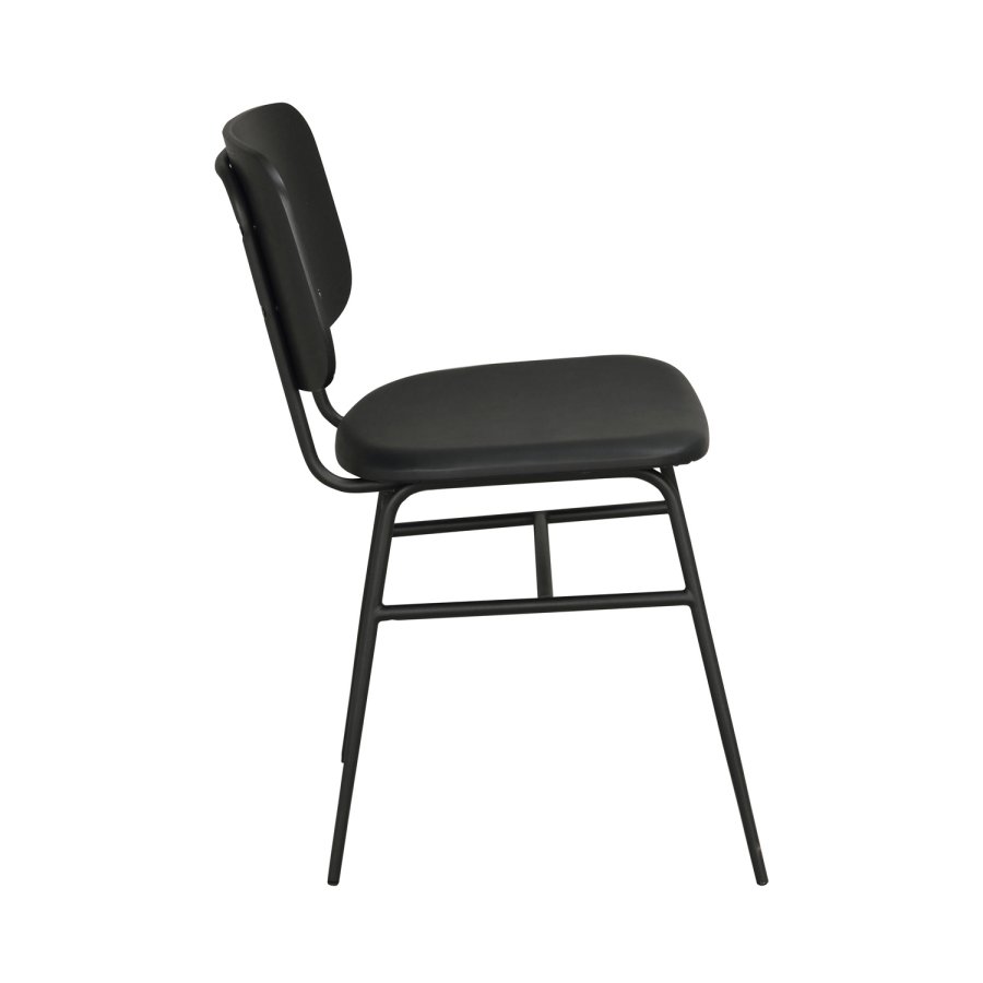 ROWICO Brent spisestol - svart ask finer, sort PU-skinn og sort metall