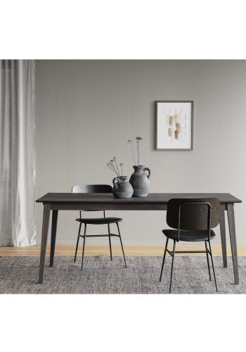 ROWICO Brent spisestol - svart ask finer, sort PU-skinn og sort metall