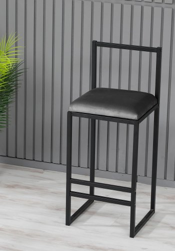 NORDVRK Nordic barkrakk, med ryggsttte, fotsttte og polstret sete - svart metall