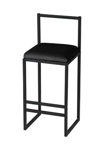 NORDVRK Nordic 1 barbord og 4 barkrakker, med ryggsttte og fotsttte - brun melamin og svart metall