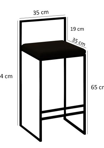 NORDVRK Nordic 1 barbord og 4 barkrakker, med ryggsttte og fotsttte - brun melamin og svart metall