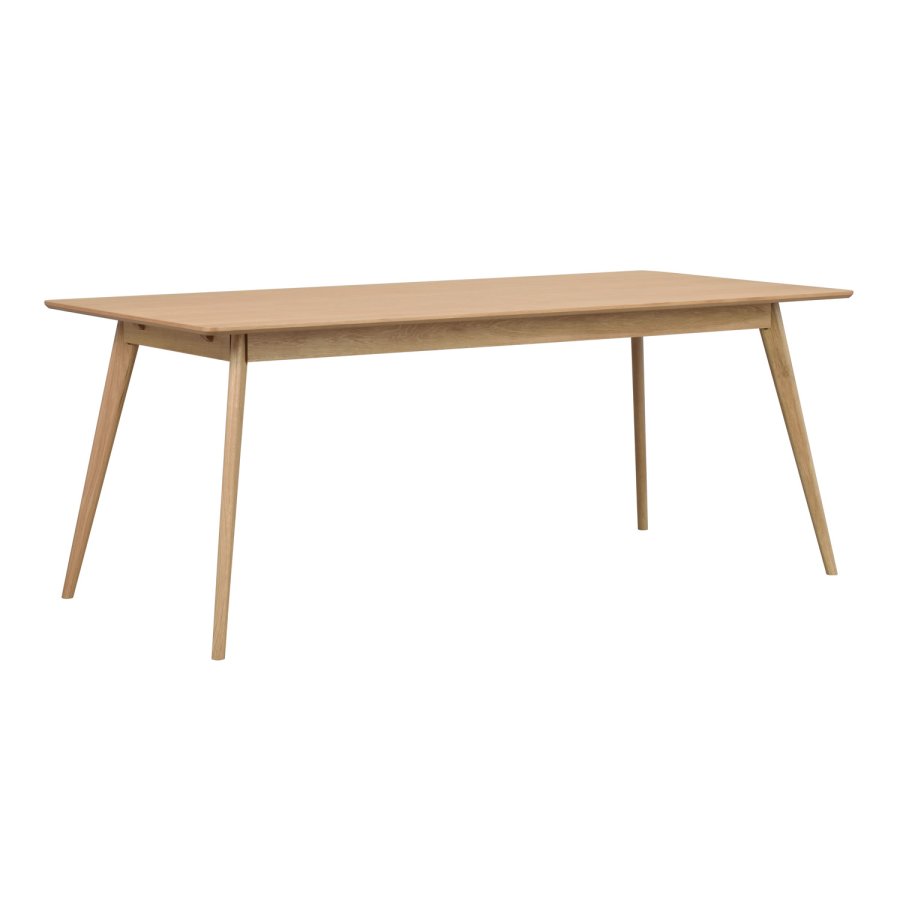 ROWICO rektangulr Yumi spisebord m. udtrk - natur egetrsfiner og eg (190x90)
