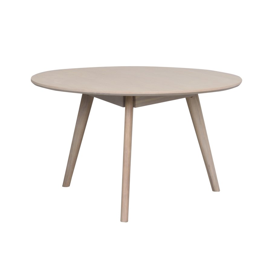 ROWICO rund Yumi sofabord - hvidvasket egetrsfiner og eg (90)