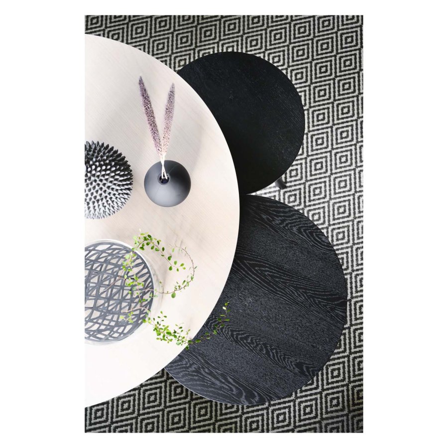 ROWICO rund Yumi sofabord - hvidvasket egetrsfiner og eg (90)