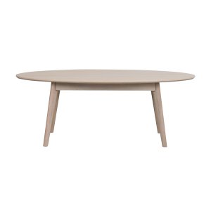 ROWICO oval Yumi sofabord - hvidvasket egetrsfiner og eg (130x65)