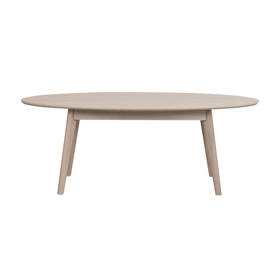 ROWICO oval Yumi sofabord - hvidvasket egetrsfiner og eg (130x65)