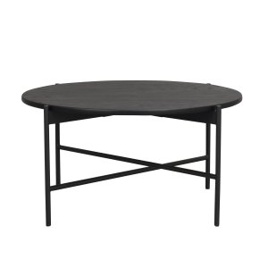 ROWICO runt Skye soffbord - svart ekfaner och metall (85)