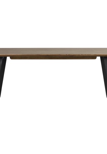 ROWICO Melville spisebord, m. udtrk - brun egetr og sort metal (210x95)