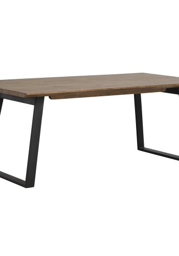 ROWICO Melville spisebord, m. udtrk - brun egetr og sort metal (210x95)