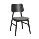 ROWICO Nagano spisebordsstol - mrkegr polyester og sort eg