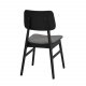 ROWICO Nagano spisebordsstol - mrkegr polyester og sort eg
