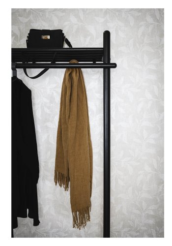 ROWICO rektangulr Milford garderobestativ m. 6 knager og 1 hylde - sort eg og metal (180x90)