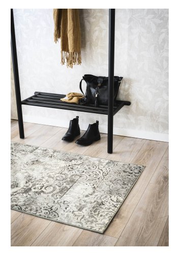 ROWICO rektangulr Milford garderobestativ m. 6 knager og 1 hylde - sort eg og metal (180x90)