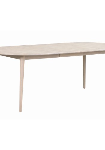 ROWICO Tyler ovaler Esstisch, mit Auszug - massive weiß pigmentierte Eiche (170/210x105)