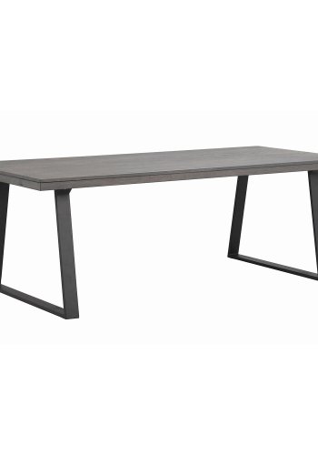 ROWICO Brooklyn rektangulr spisebord, m. udtrk - mrkt egetr m. U-ben i sort metal (220x95)