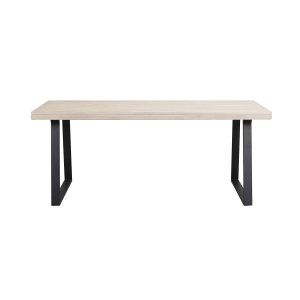 ROWICO Brooklyn spisebord - hvidpigmenteret tr og sort metal (170x95) 