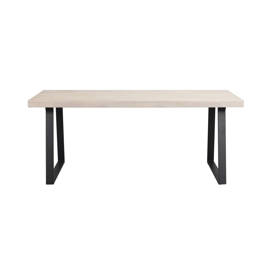 ROWICO Brooklyn spisebord - hvidpigmenteret tr og sort metal (170x95) 