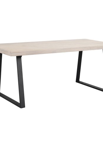 ROWICO Brooklyn spisebord - hvidpigmenteret tr og sort metal (170x95) 