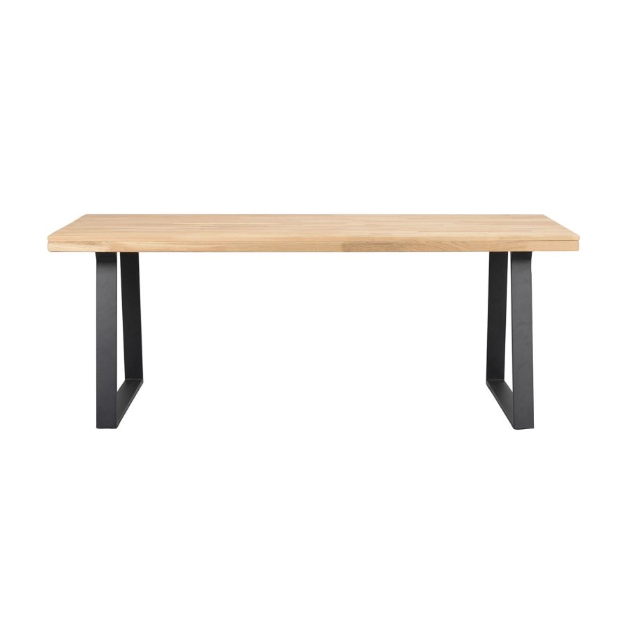 ROWICO Brooklyn spisebord - natur egetr og sort metal (170x95)