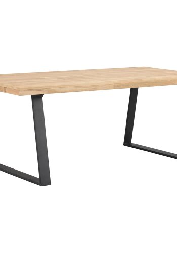 ROWICO Brooklyn spisebord - natur egetr og sort metal (170x95)