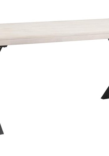 ROWICO Brooklyn spisebord - hvidpigmenteret tr og sort metal (170x95)