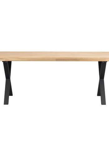 ROWICO Brooklyn spisebord - natur egetr og sort metal (170x95)