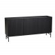 ROWICO Lancaster skjenk, m. 3 drer - svart tre og svart metall (160x75)