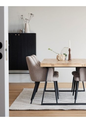 ROWICO Lancaster skap, m. 2 drer - svart tre og svart metall (100x40)