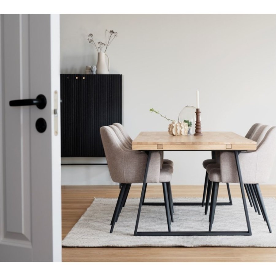 ROWICO Lancaster skap, m. 2 drer - svart tre og svart metall (100x40)