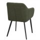 ROWICO Bolton spisebordsstol, med armlener - grnn polypropylen og svart metall