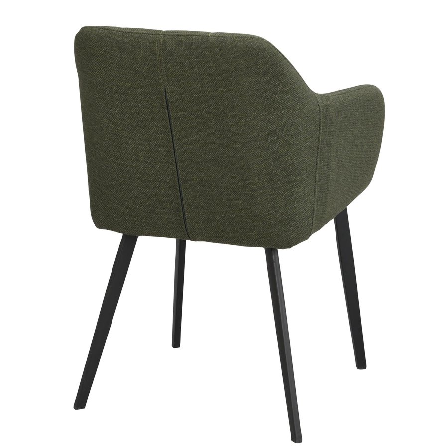 ROWICO Bolton spisebordsstol, med armlener - grnn polypropylen og svart metall