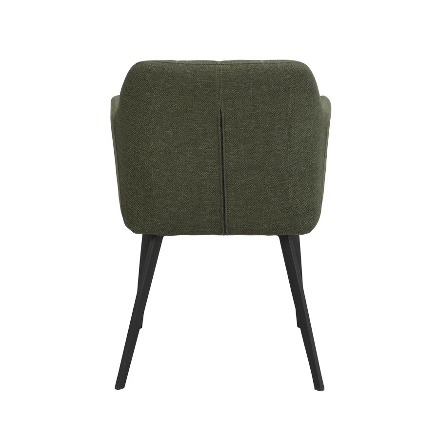 ROWICO Bolton spisebordsstol, med armlener - grnn polypropylen og svart metall